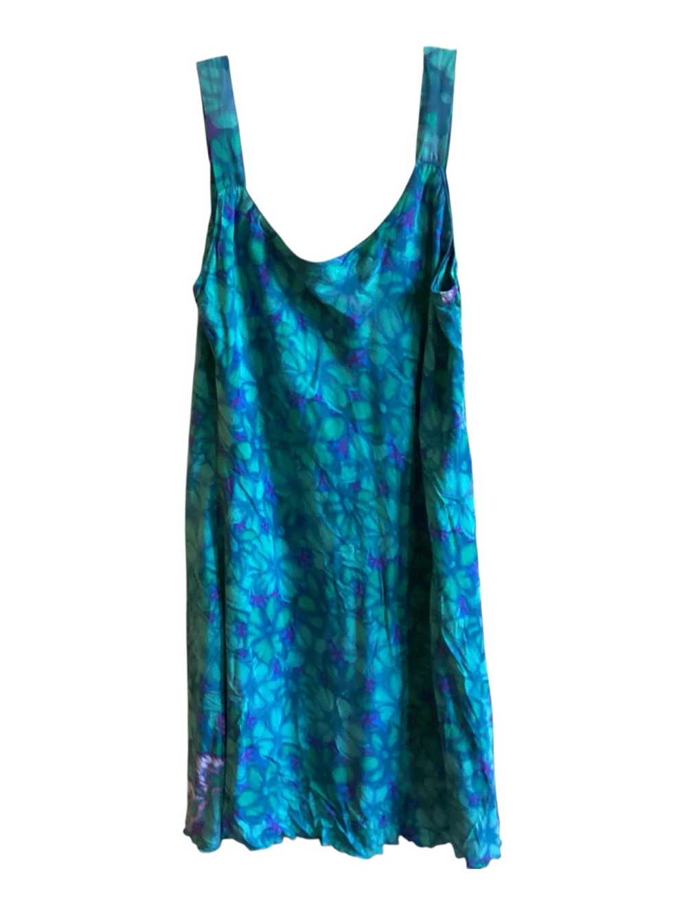 Vintage 80’s Rainbow Jo teal /Aqua Hawaiian Resortwear Dress size L
